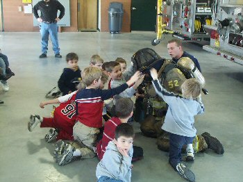 Letting the children see, hear, and feel the gear