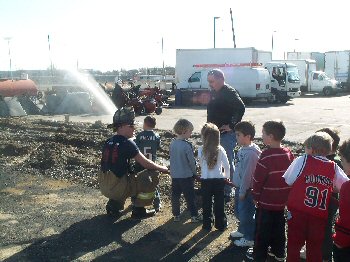 Another picture of shooting the fire hose