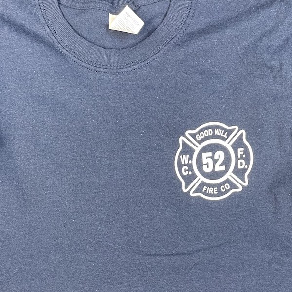  Blue Maltese Short Sleeve T-Shirt w/ WCFD on Back - Front Image